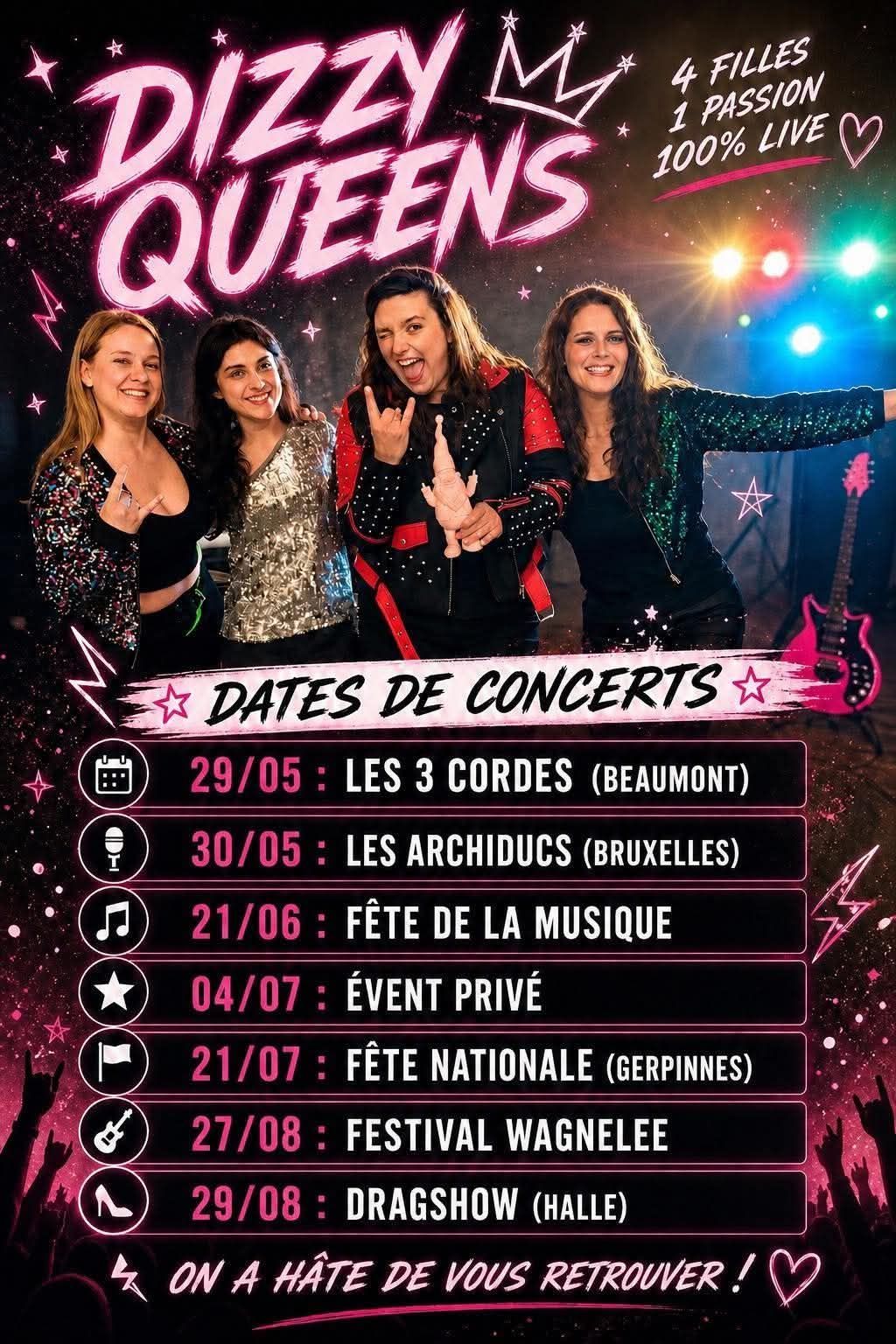 Dates de concerts Dizzy Queens 2025